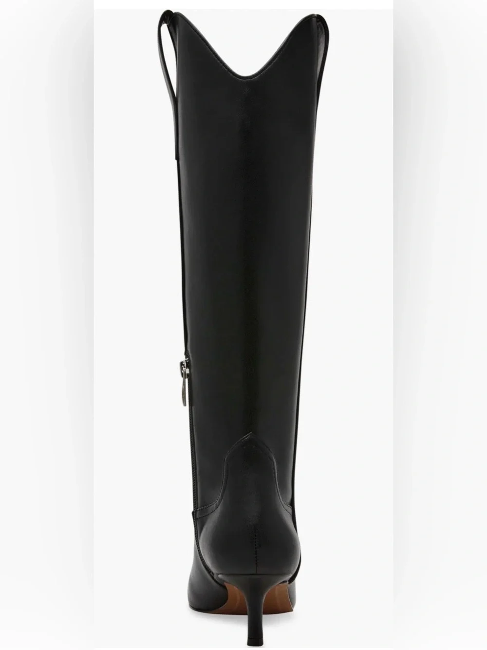 Steven New York New Britt Knee High Western Boots Black Pointed Toe 7.5